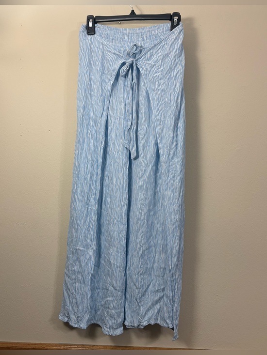 J McLaughlin Pants - J. McLaughlin Bondi Tie Front Pants Blue White Woody Stripes women’s M palazzo